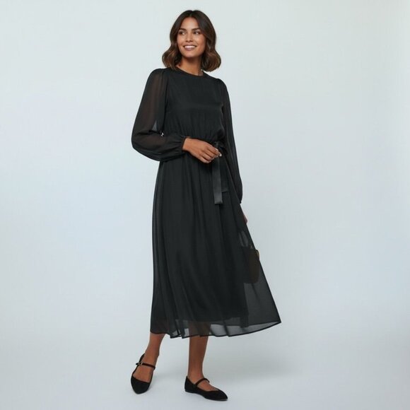 Reformation Dresses & Skirts - NWT Reformation Meesha Dress 6 Black Sheer Open Back NEW $378 Midi